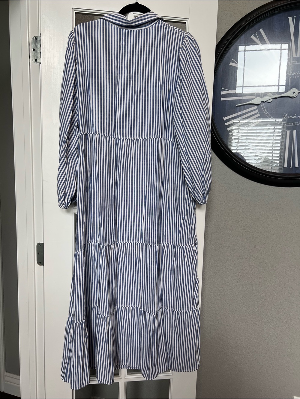 Max Studio Blue & White Striped Midi Dress - Picture 6 of 6